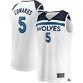 Rebec M.Timberwolves #5 Anthony Edwards White Fast Break Replica Player Stitched Jerseys - Association Edition