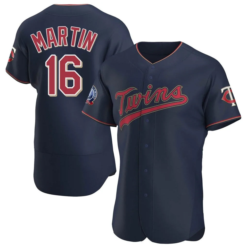 Rebec M.Twins #16 Austin Martin Player Navy 60th Home Limited Elite Stitched Jerseys