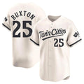 Rebec M.Twins #25 Byron Buxton Player Cream Home Limited Stitched Jerseys