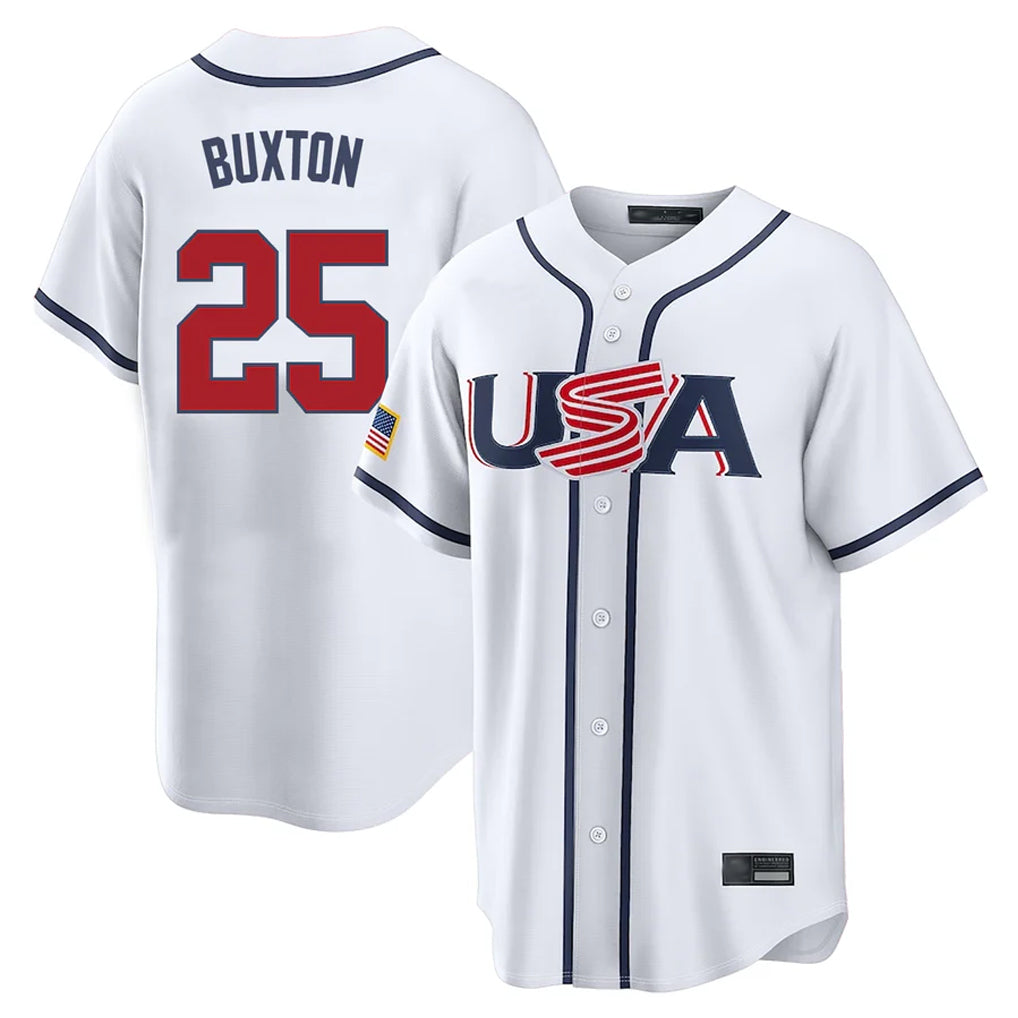 Rebec M.Twins #25 Byron Buxton Player White USA 2026 World Classic Limited Home Stitched Jerseys