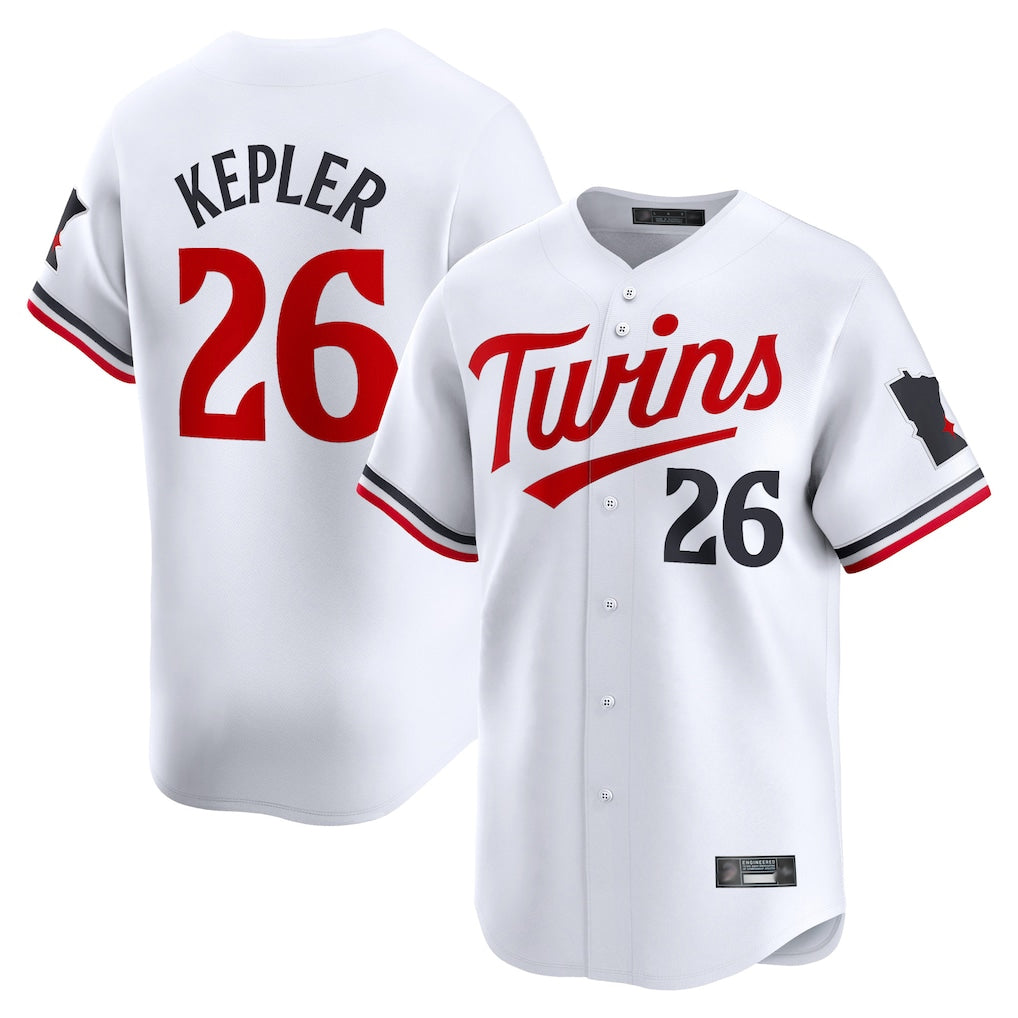 Rebec M.Twins #26 Max Kepler Player White Home Limited Stitched Jerseys