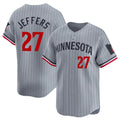 Rebec M.Twins #27 Ryan Jeffers Player Gray Home Limited Stitched Jerseys
