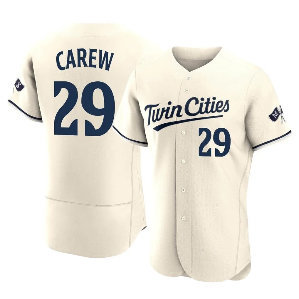Rebec M.Twins #29 Rod Carew Player Cream Home Limited Elite Stitched Jerseys