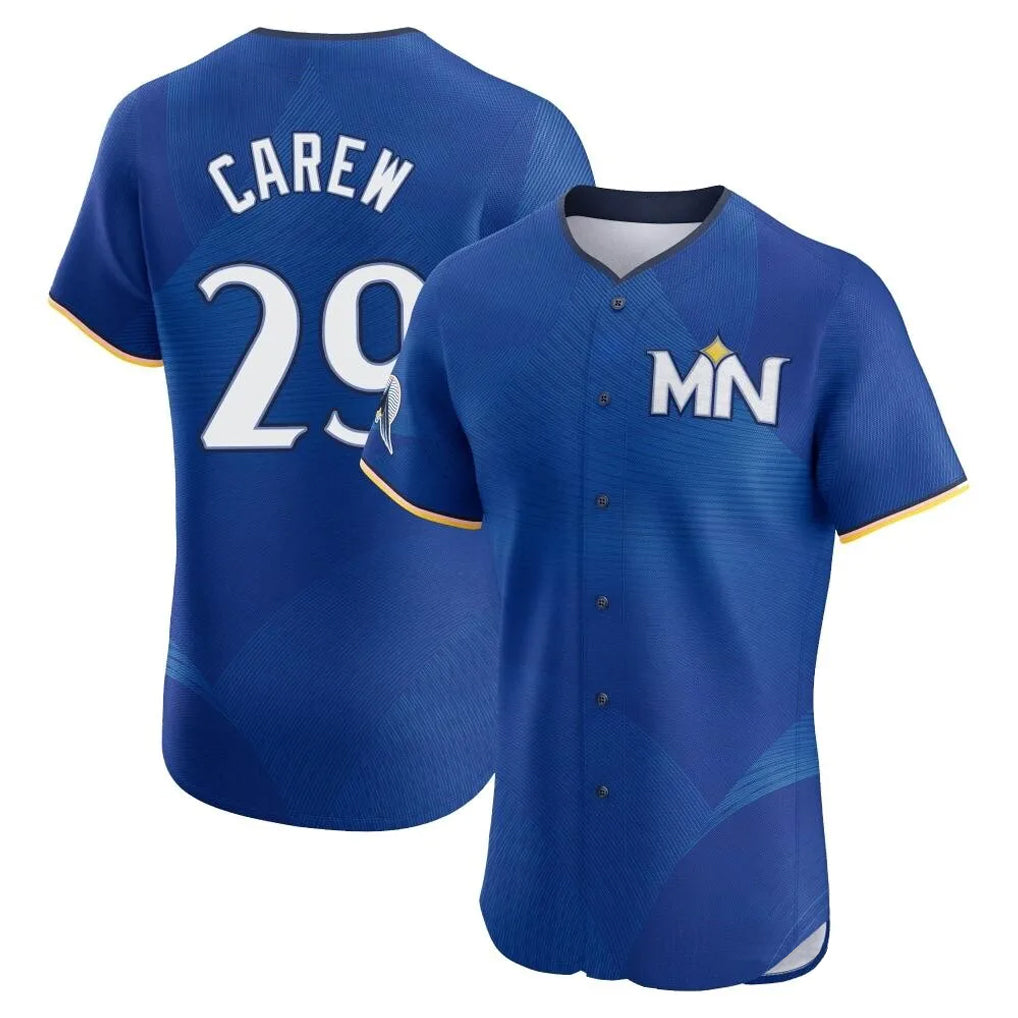 Rebec M.Twins #29 Rod Carew Player Royal City Connect Limited Elite Home Stitched Jerseys
