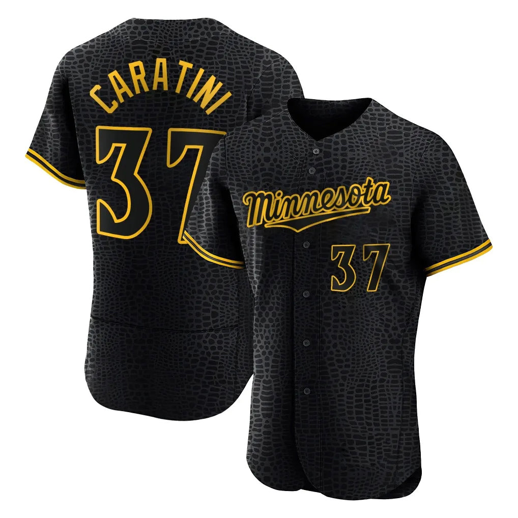 Rebec M.Twins #37 Victor Caratini Player Black Snake Skin City Home Limited Elite Stitched Jerseys
