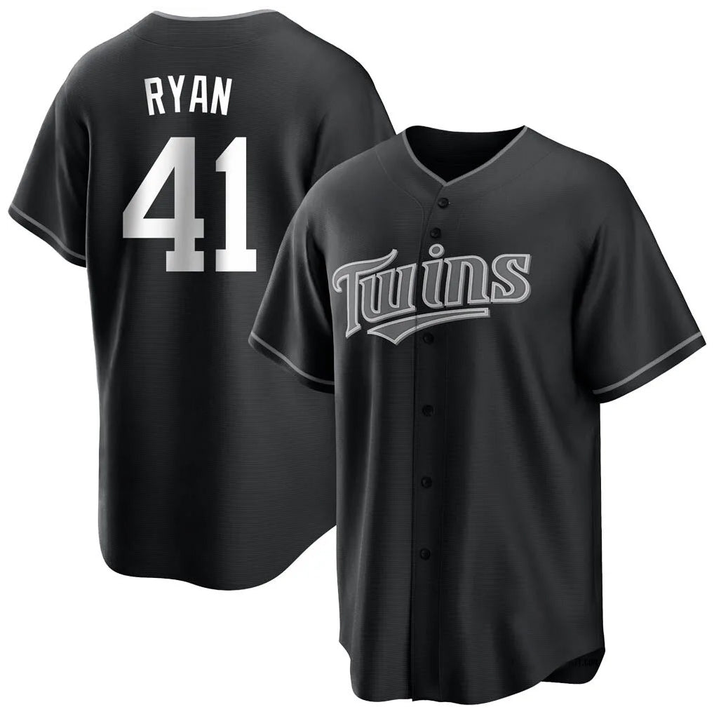 Rebec M.Twins #41 Joe Ryan Player Black Home Game Stitched Jerseys