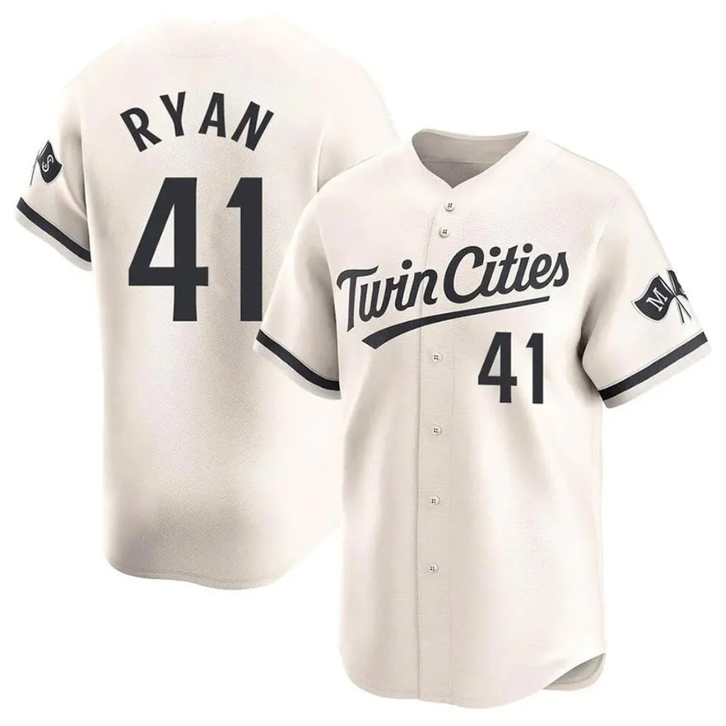 Rebec M.Twins #41 Joe Ryan Player Cream Home Limited Stitched Jerseys