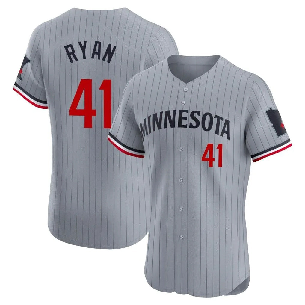 Rebec M.Twins #41 Joe Ryan Player Gray Home Limited Elite Stitched Jerseys