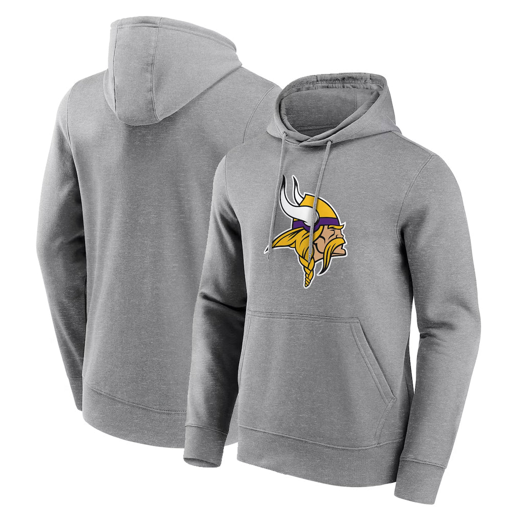 Rebec M.Vikings Gray LOGO Pullover Hoodies Blank Player Home Game Stitched Jerseys