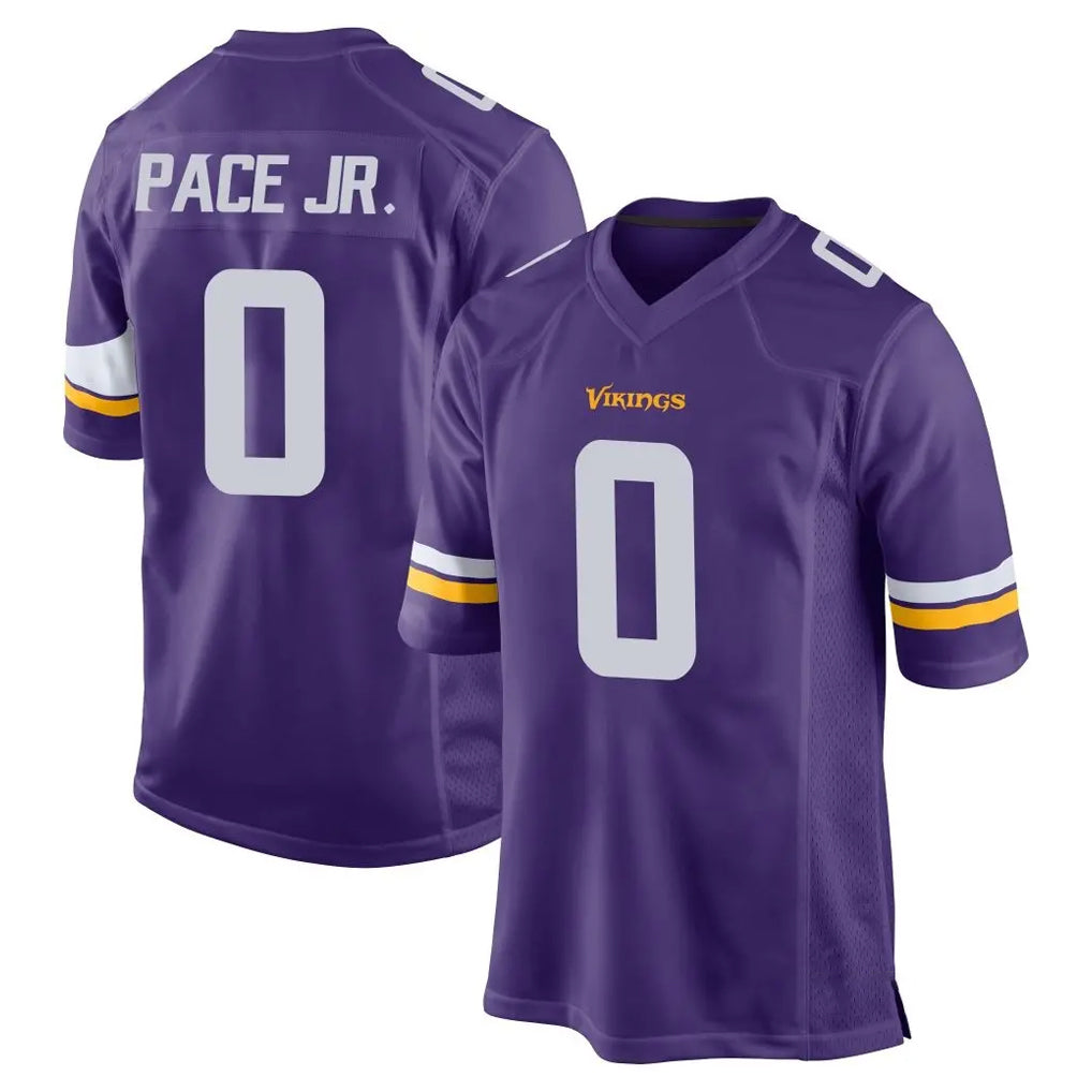 Rebec M.Vikings #0 Ivan Pace Jr. Player Purple Home Game Stitched Jerseys