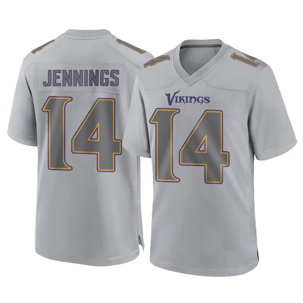 Rebec M.Vikings #14 Jauan Jennings Player Gray Atmosphere Fashion Home Game Stitched Jerseys