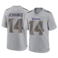 Rebec M.Vikings #14 Jauan Jennings Player Gray Atmosphere Fashion Home Game Stitched Jerseys