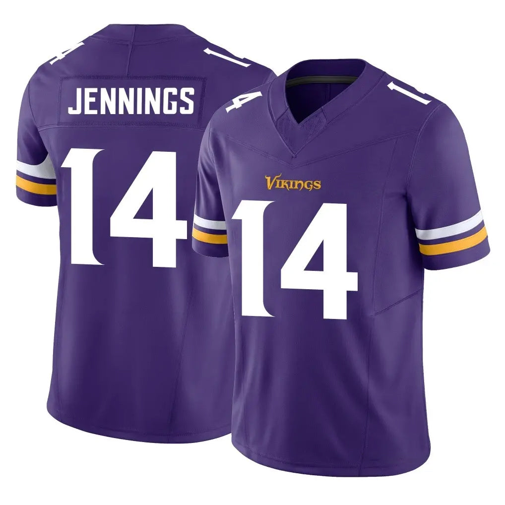 Rebec M.Vikings #14 Jauan Jennings Player Purple Limited Vapor F.U.S.E. Home Game Stitched Jerseys