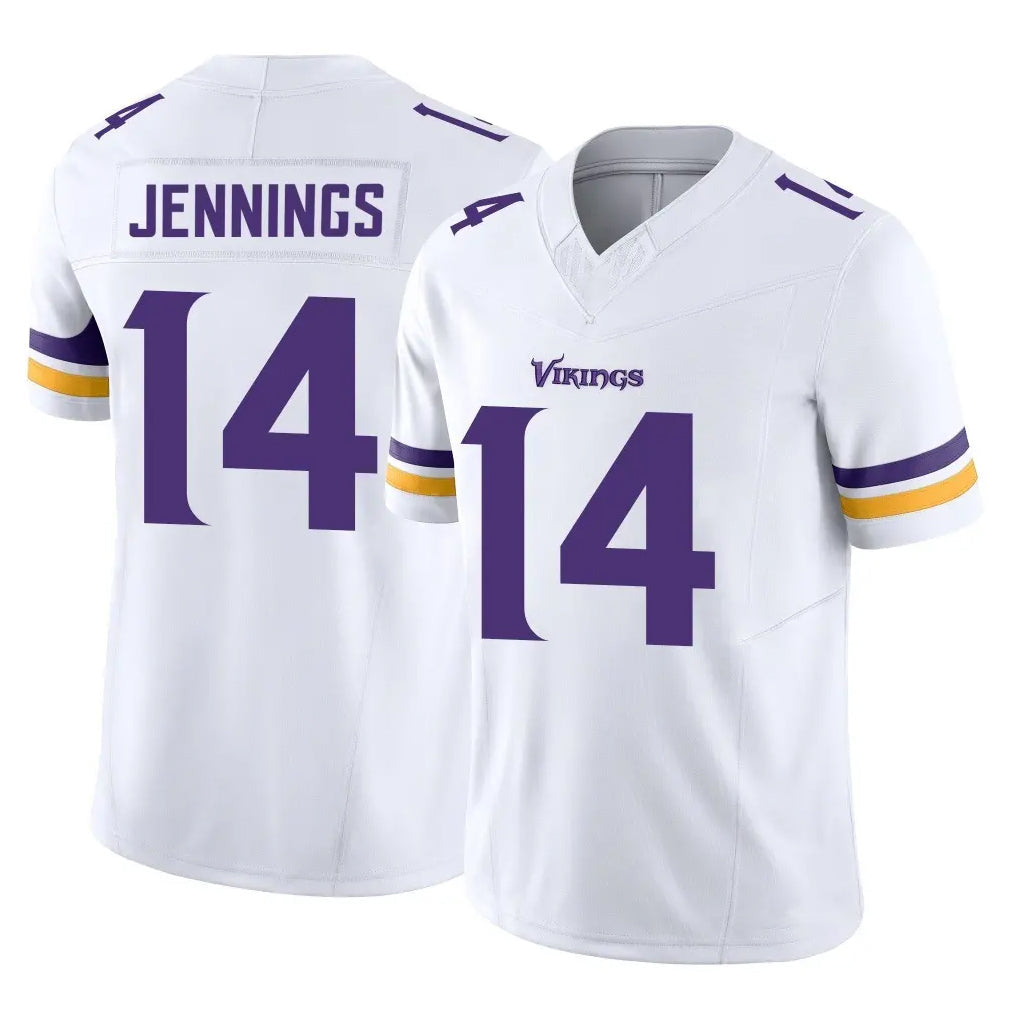 Rebec M.Vikings #14 Jauan Jennings Player White Limited Vapor F.U.S.E. Home Game Stitched Jerseys