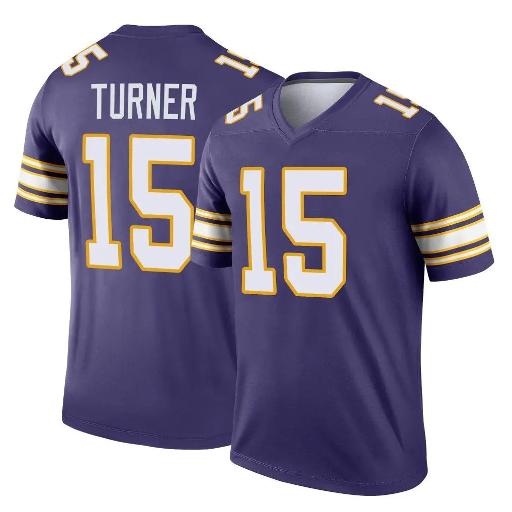 Rebec M.Vikings #15 Dallas Turner Player Purple Limited Classic Home Game Stitched Jerseys