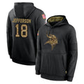 Rebec M.Vikings #18 Justin Jefferson Player Black Salute to Service Hoodies Limited Game Stitched Jerseys