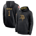 Rebec M.Vikings #1 Kyler Murray Player Black Salute to Service Hoodies Limited Game Stitched Jerseys