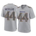Rebec M.Vikings #44 Josh Metellus Player Gray Atmosphere Fashion Home Game Stitched Jerseys