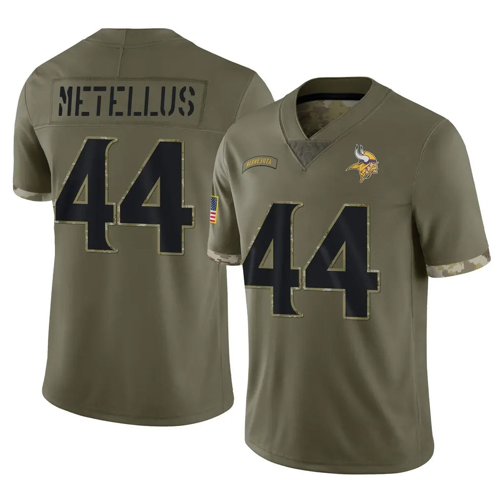 Rebec M.Vikings #44 Josh Metellus Player Olive Salute To Service Limited Stitched Jerseys