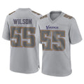 Rebec M.Vikings #55 Eric Wilson Player Gray Atmosphere Fashion Home Game Stitched Jerseys