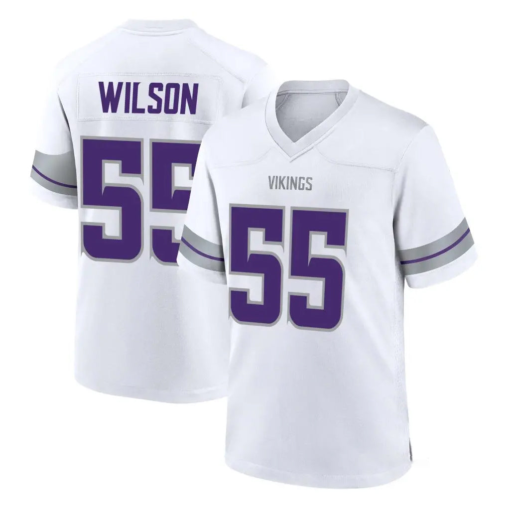 Rebec M.Vikings #55 Eric Wilson Player White Alternate Home Game Stitched Jerseys