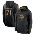 Rebec M.Vikings #71 Christian Darrisaw Player Black Salute to Service Hoodies Limited Game Stitched Jerseys