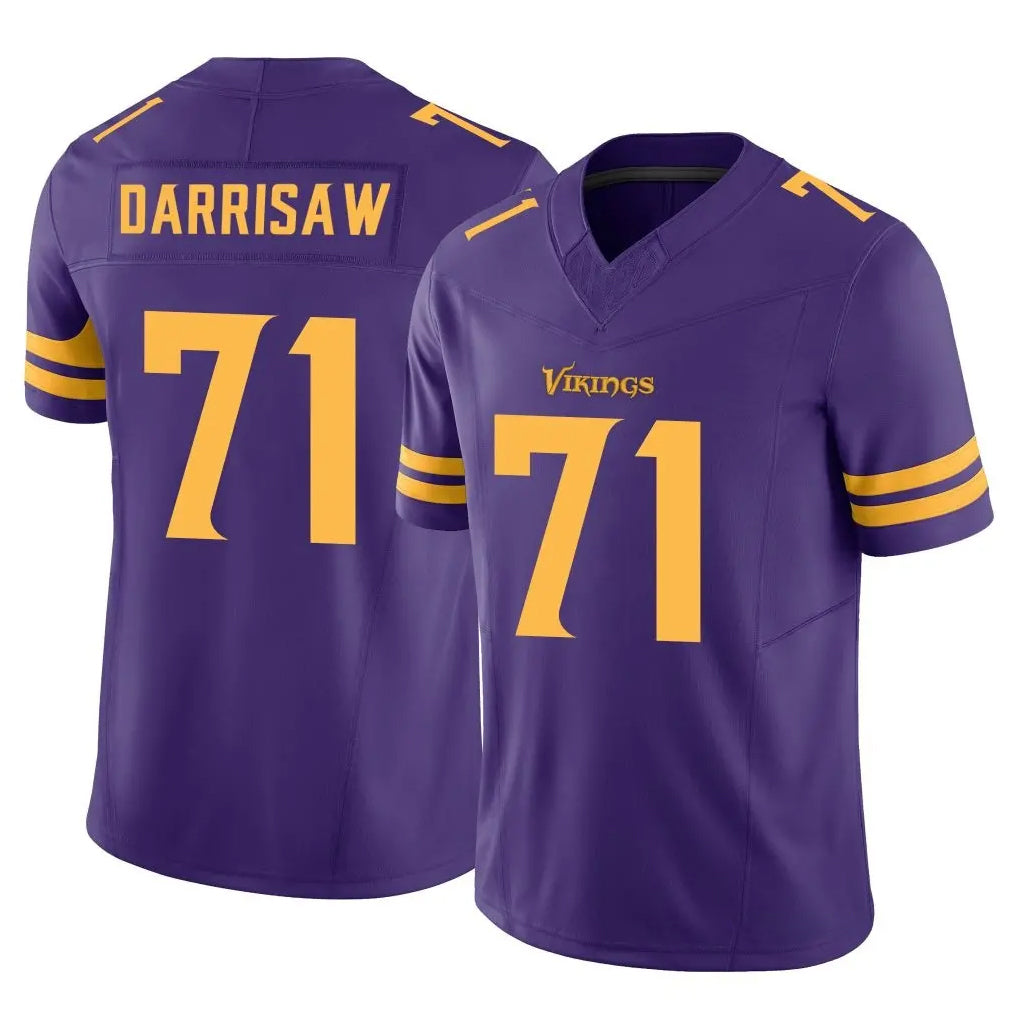 Rebec M.Vikings #71 Christian Darrisaw Player Purple Limited Alternate Vapor F.U.S.E. Home Game Stitched Jerseys