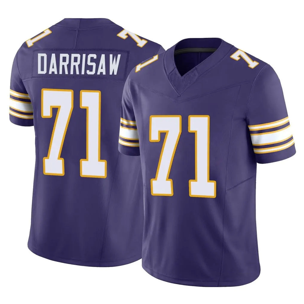 Rebec M.Vikings #71 Christian Darrisaw Player Purple Limited Classic Vapor F.U.S.E. Home Game Stitched Jerseys