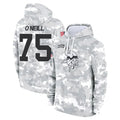 Rebec M.Vikings #75 Brian O'Neill Player Arctic Camo Salute to Service Pullover Hoodies Limited Game Stitched Jerseys