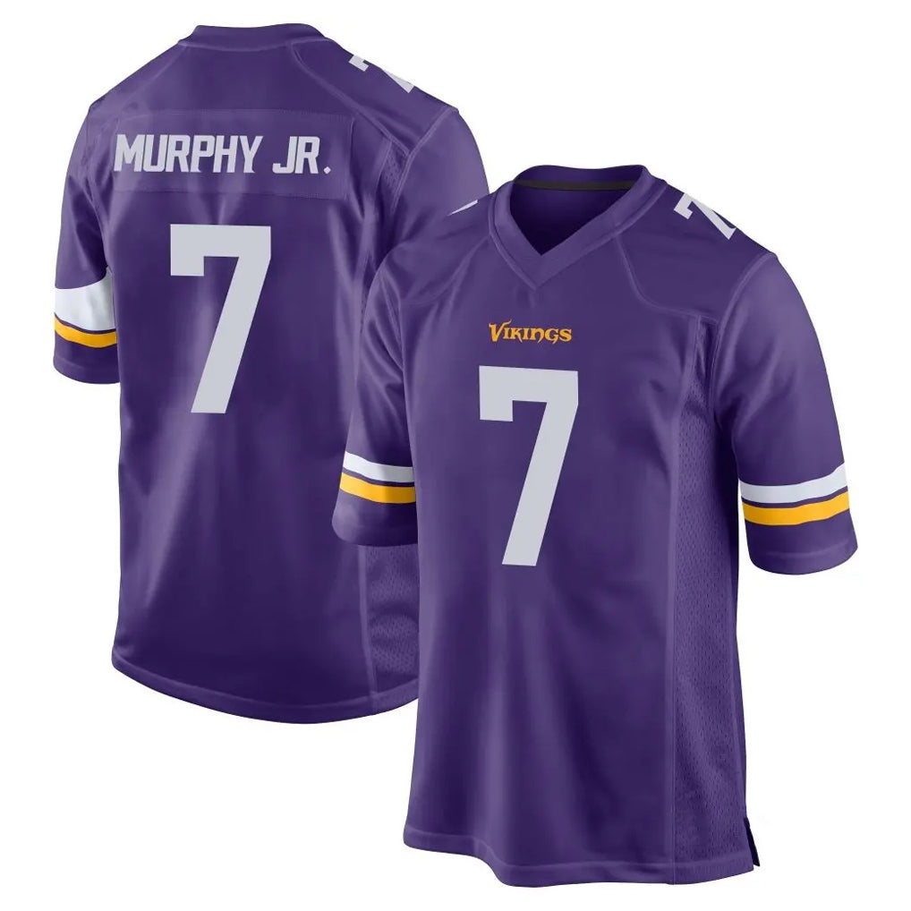 Rebec M.Vikings #7 Byron Murphy Jr. Player Purple Home Game Stitched Jerseys