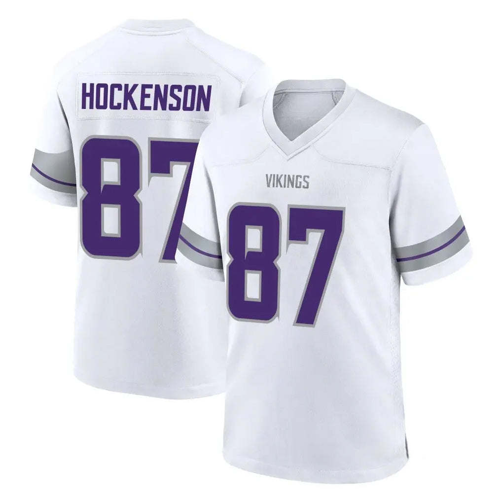 Rebec M.Vikings #87 T.J. Hockenson Player White Alternate Home Game Stitched Jerseys