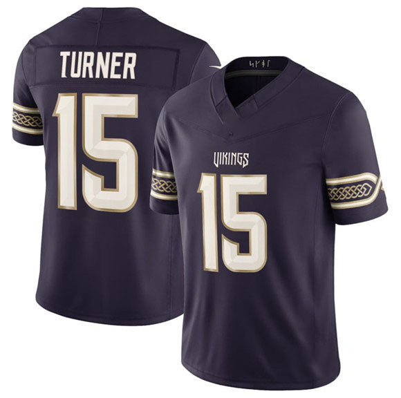 Rebec M.Vikings #15 Joshua Dobbs Deep Purple 2026 F.U.S.E. Rivalries Collection Limited Football Stitched Jersey