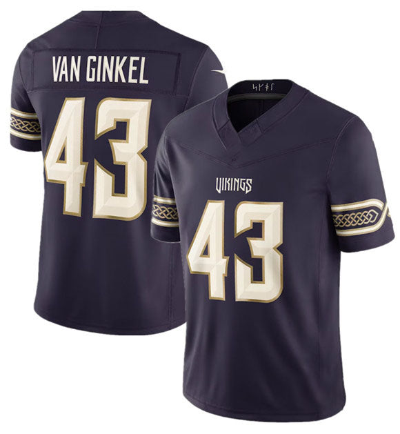 Rebec M.Vikings #43 Andrew Van Ginkel Deep Purple 2026 F.U.S.E. Rivalries Collection Limited Football Stitched Jersey