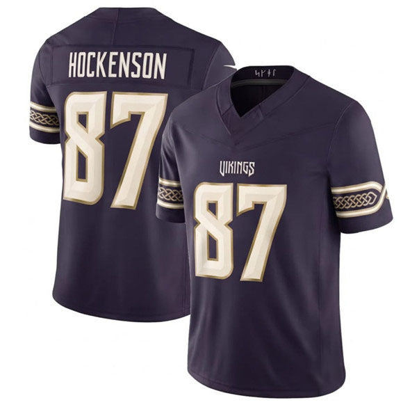 Rebec M.Vikings #87 T.J. Hockenson Deep Purple 2026 F.U.S.E. Rivalries Collection Limited Football Stitched Jersey