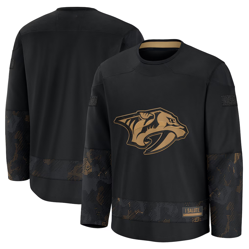 Rebec N.Predators Black 2024 Military Appreciation Practice Jerseys