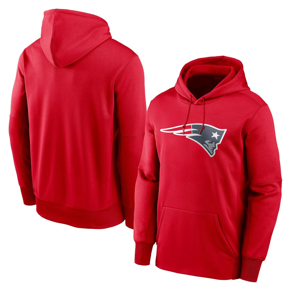 Rebec NE.Patriots Red LOGO Pullover Hoodies Home Game Blank Player Stitched Jerseys