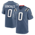 Rebec NE.Patriots #0 Christian Gonzalez Player Storm Blue Rivalries Collection Game Stitched Jerseys