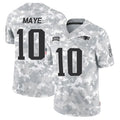 Rebec NE.Patriots #10 Drake Maye Player Arctic Camo Salute to Service Limited Stitched Jerseys