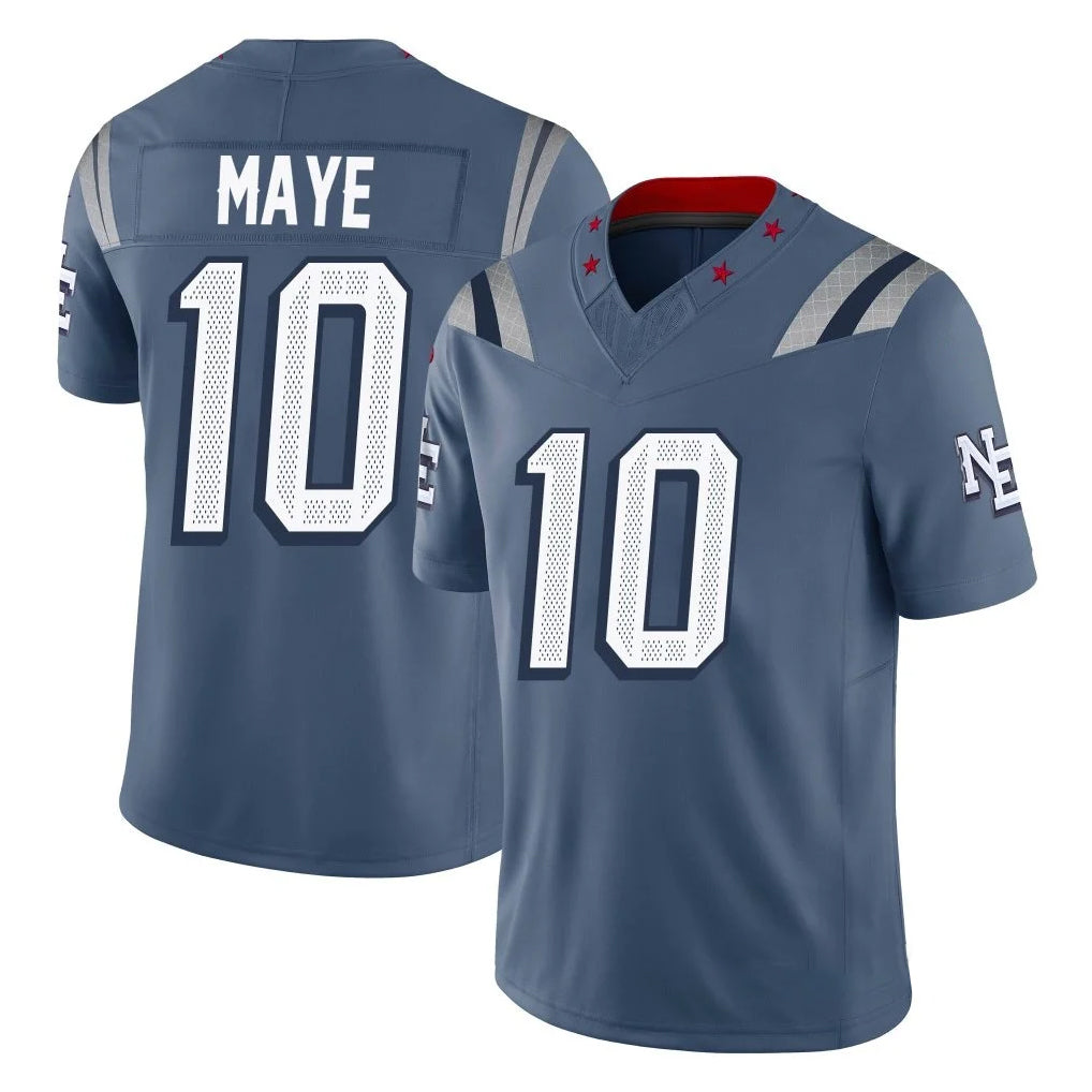Rebec NE.Patriots #10 Drake Maye Player Blue Limited Rivalries Collection Home Game Stitched Jerseys