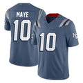 Rebec NE.Patriots #10 Drake Maye Player Blue Limited Rivalries Collection Home Game Stitched Jerseys