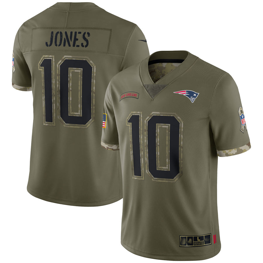 Rebec NE.Patriots #10 Drake Maye Player Salute To Service Olive Stitched Jerseys