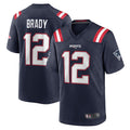 Rebec NE.Patriots #12 Tom Brady Player Navy Game Replica Stitched Jerseys