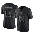 Rebec NE.Patriots #13 Mack Hollins Player Black Reflective LImited Home Game Stitched Jerseys