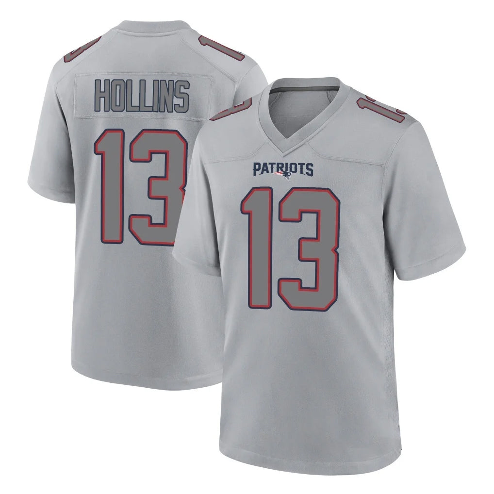 Rebec NE.Patriots #13 Mack Hollins Player Gray Fashion Limited Home Game Stitched Jerseys