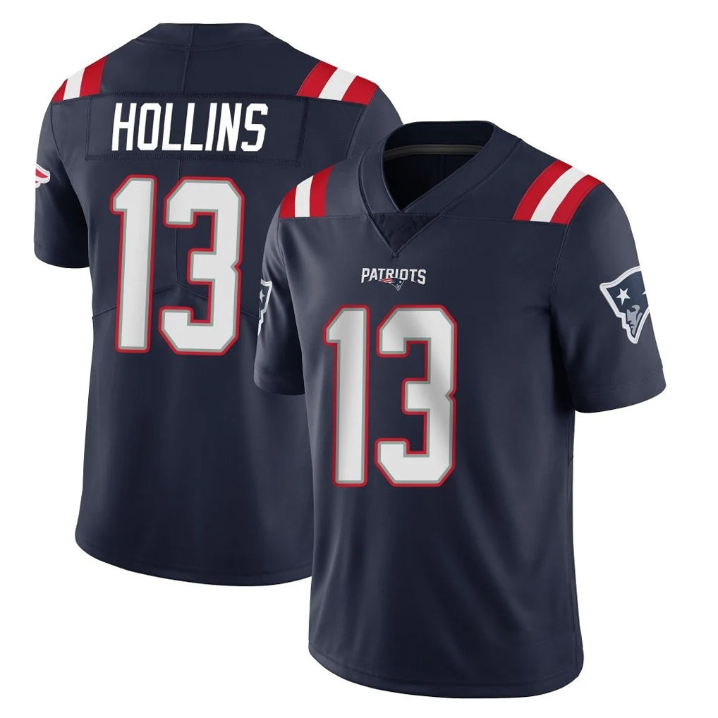 Rebec NE.Patriots #13 Mack Hollins Player Navy Vapor Untouchable Home Game Stitched Jerseys