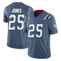 Rebec NE.Patriots #25 Marcus Jones Player Blue Limited Rivalries Collection Home Game Stitched Jerseys