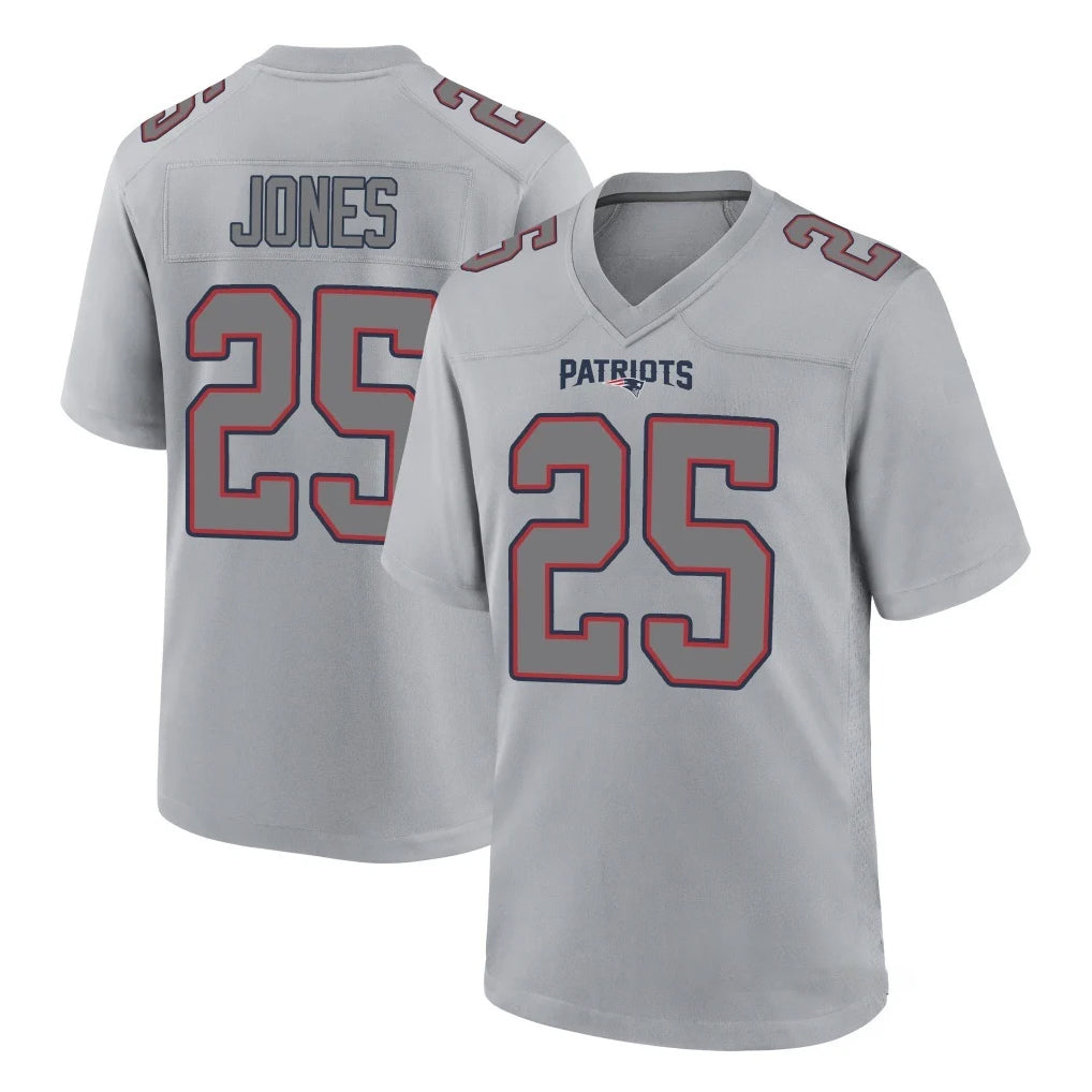 Rebec NE.Patriots #25 Marcus Jones Player Gray Fashion Limited Home Game Stitched Jerseys