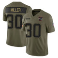 Rebec NE.Patriots #30 Jam Miller Player Olive 2025 Salute To Service Limited Stitched Jerseys