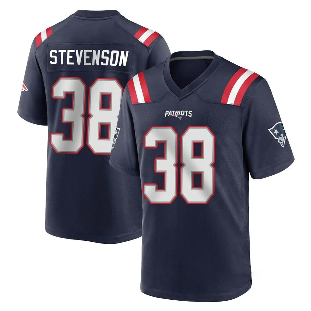 Rebec NE.Patriots #38 Rhamondre Stevenson Player Navy Home Game Stitched Jerseys