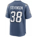Rebec NE.Patriots #38 Rhamondre Stevenson Player Storm Blue Rivalries Collection Game Stitched Jerseys